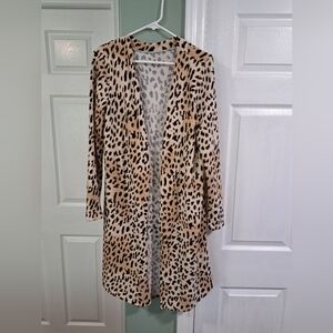 Leopard long sweater cardigan.